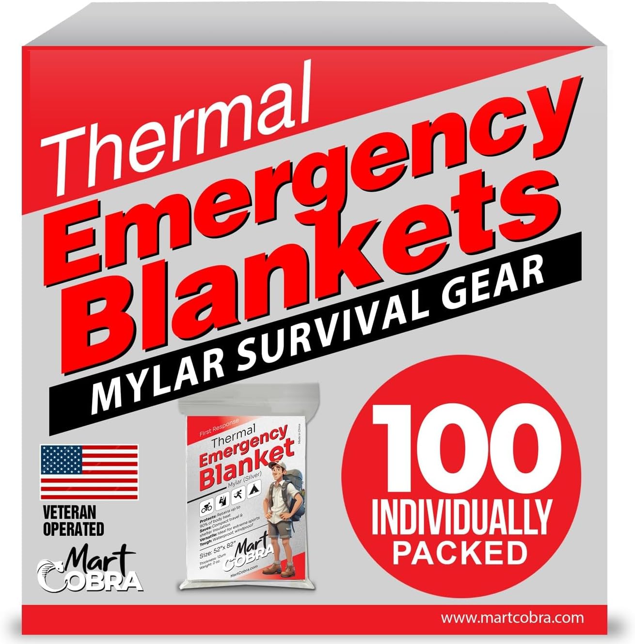 100-Pack Reflective Thermal Bl - огляд і ціна Survival Blanket Reflective