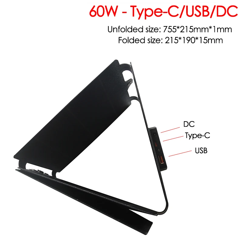 30W 60W Foldable Solar Panel B - огляд і ціна Solar Emergency Charger