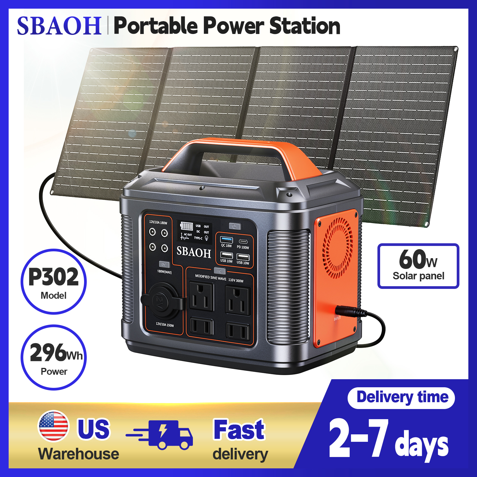 300W Portable Power Station, 2 - огляд і ціна Solar Emergency Charger