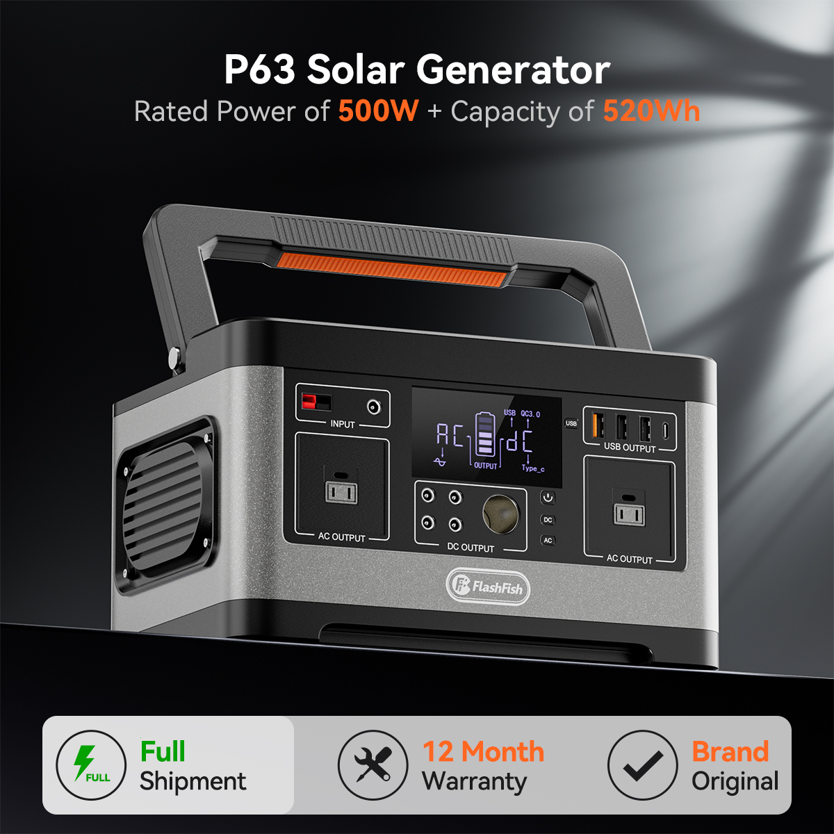 FF FlashFish P63 Portable Powe - огляд і ціна Solar Emergency Charger