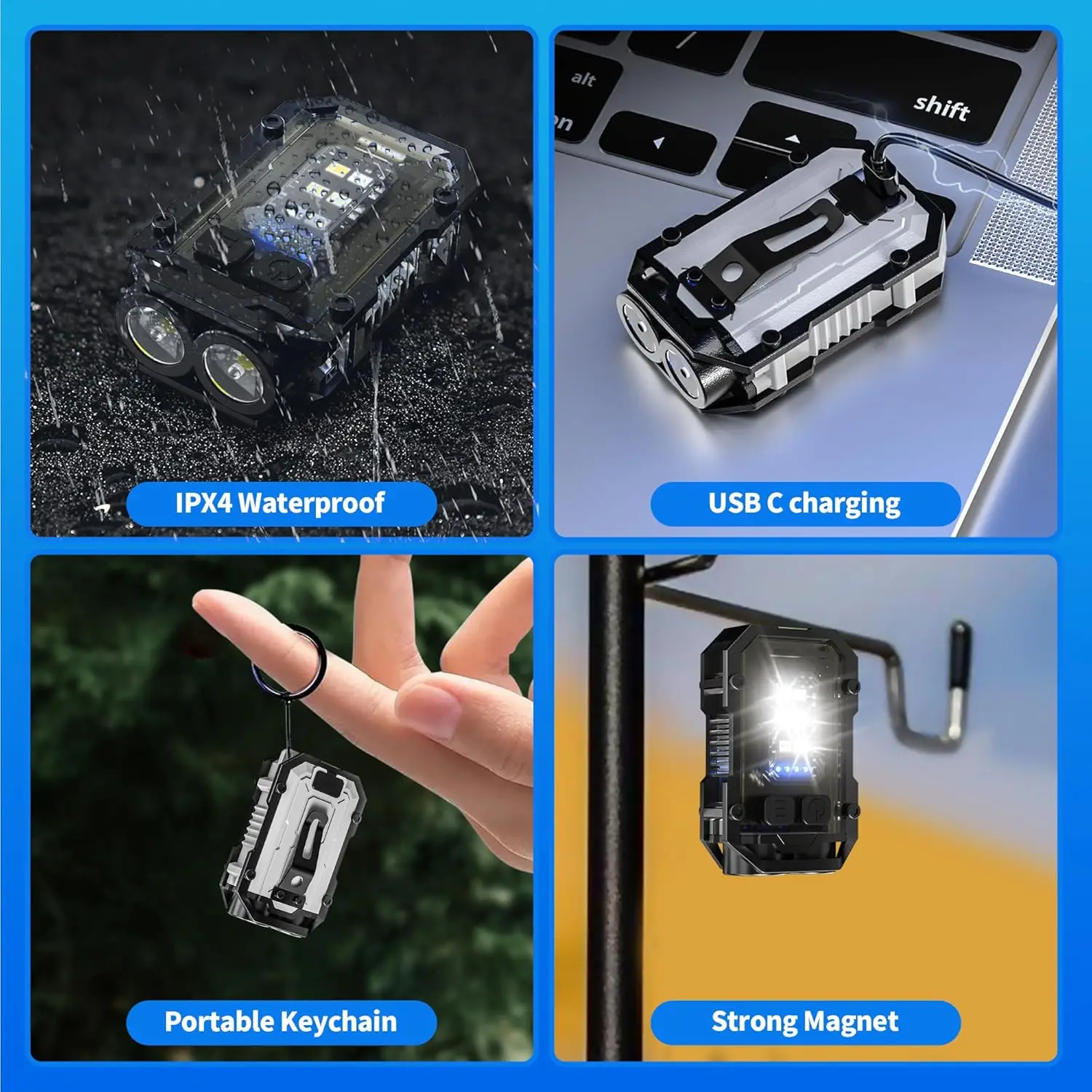 Mini COB Keychain Flashlight,C - огляд і ціна Fishing Kit Compact