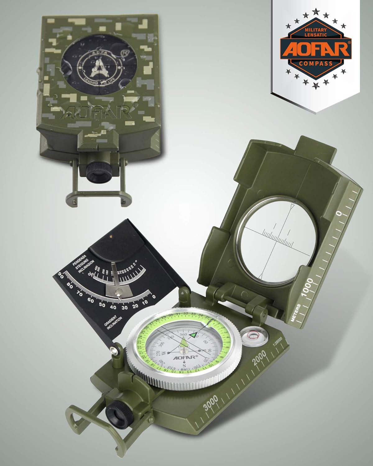 Military Compass for Hiking, L - огляд і ціна Compass Lensatic