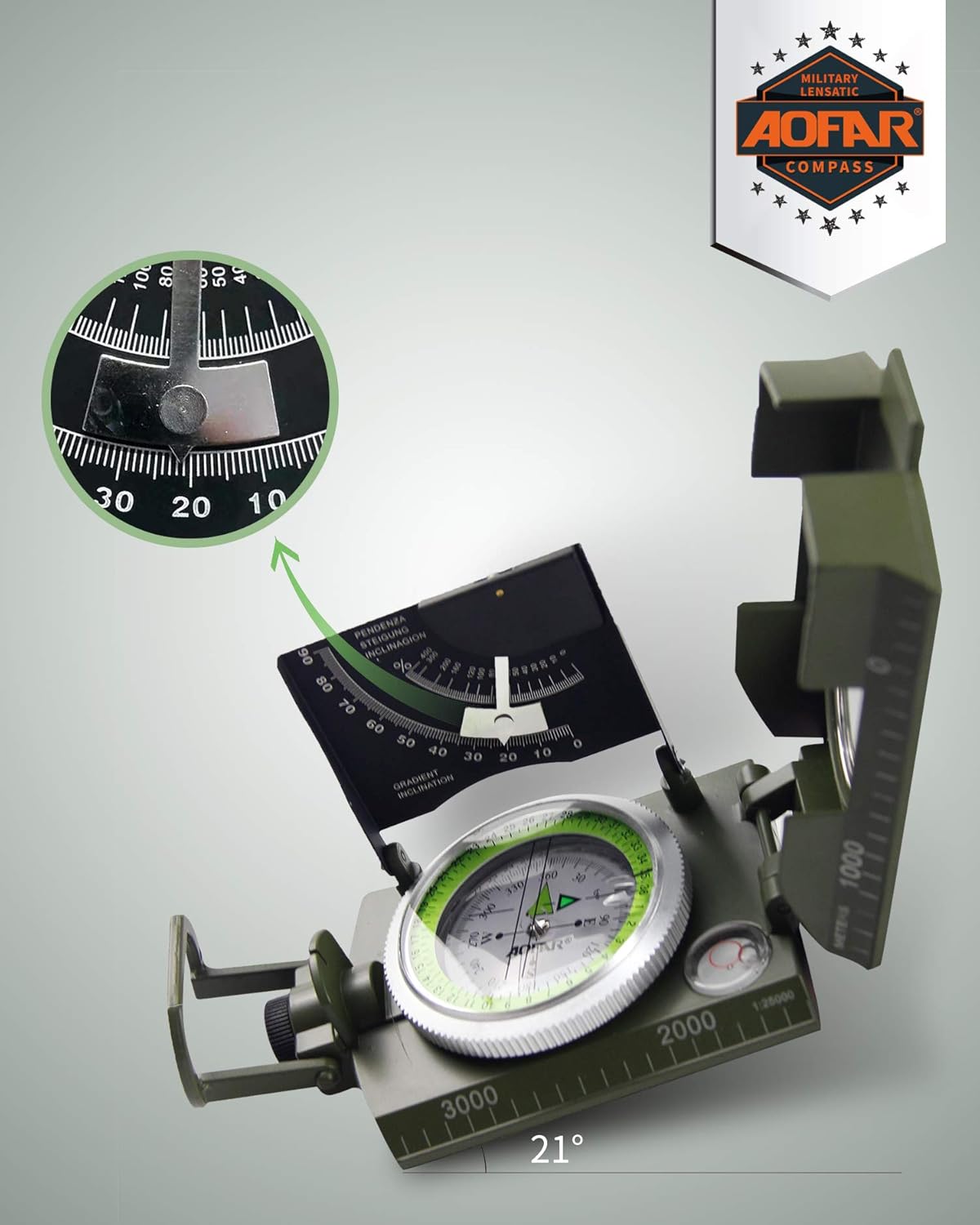 Military Compass for Hiking, L - огляд і ціна Compass Lensatic