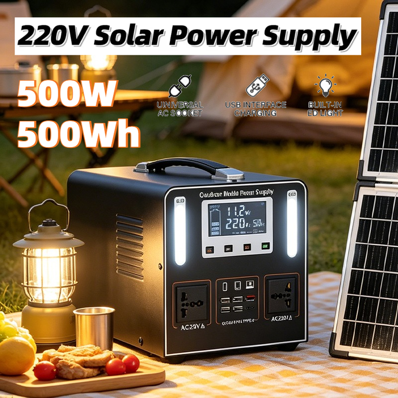 500W AC 220V Portable Power St - огляд і ціна Solar Emergency Charger